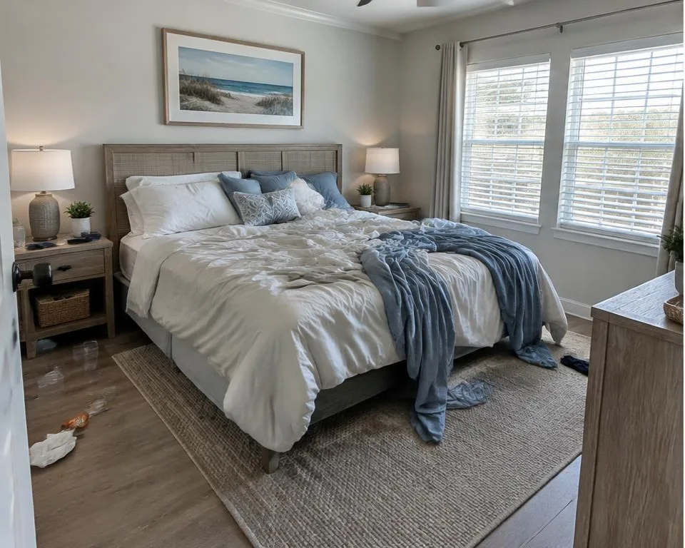 Illustrative airbnb / rental turnover example before the visit