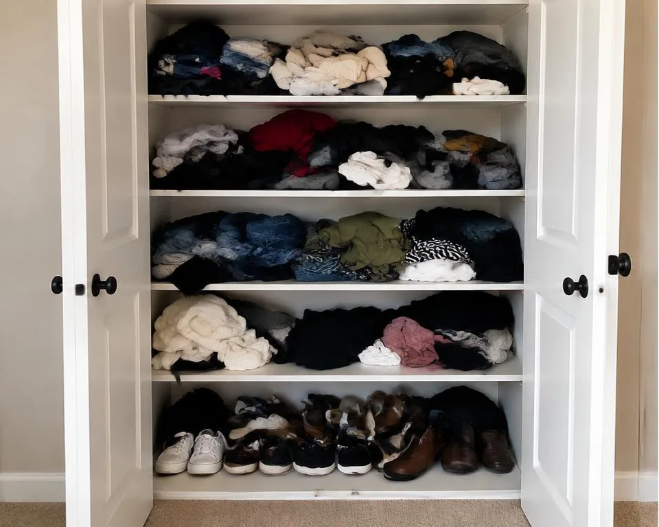 Illustrative organizing & decluttering example before the visit