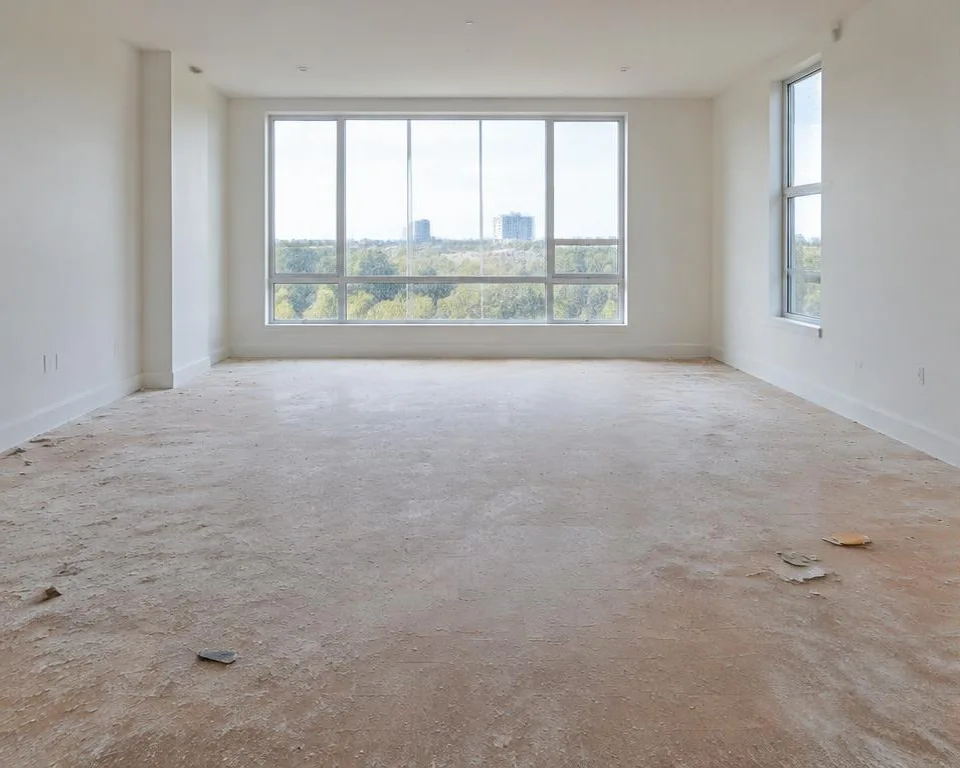 Illustrative post-construction cleaning example before the visit