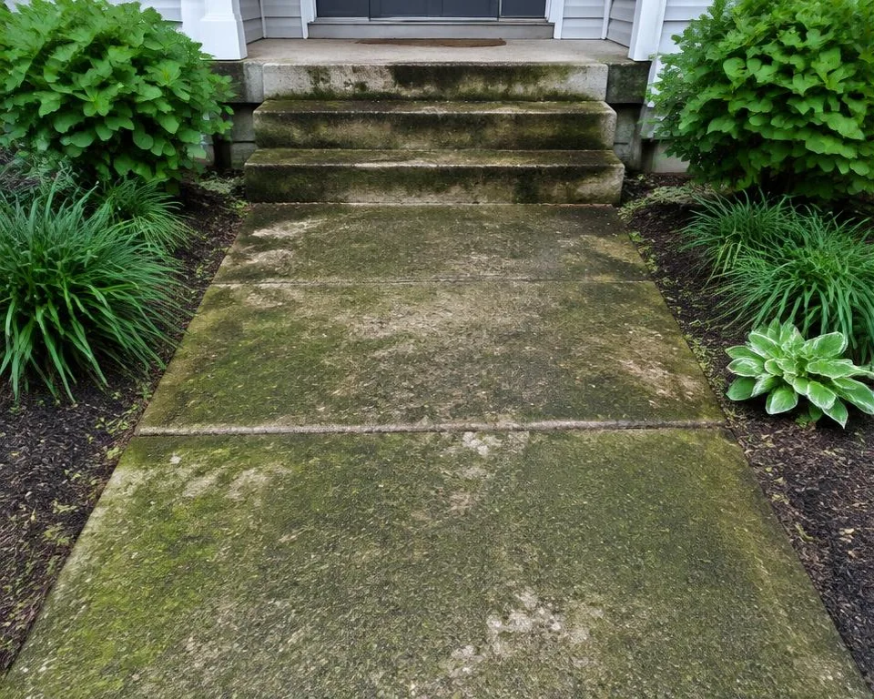 Illustrative pressure washing example before the visit