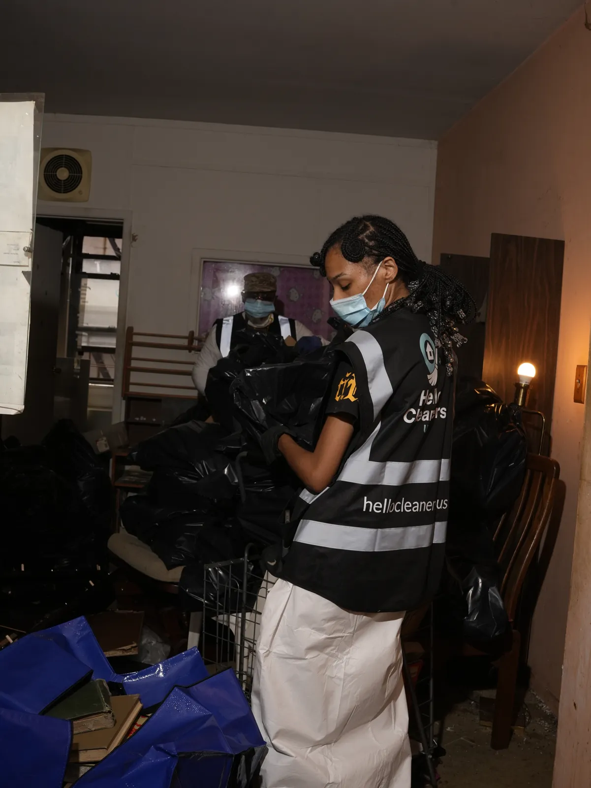 Hello Cleaners cleaner clearing trash