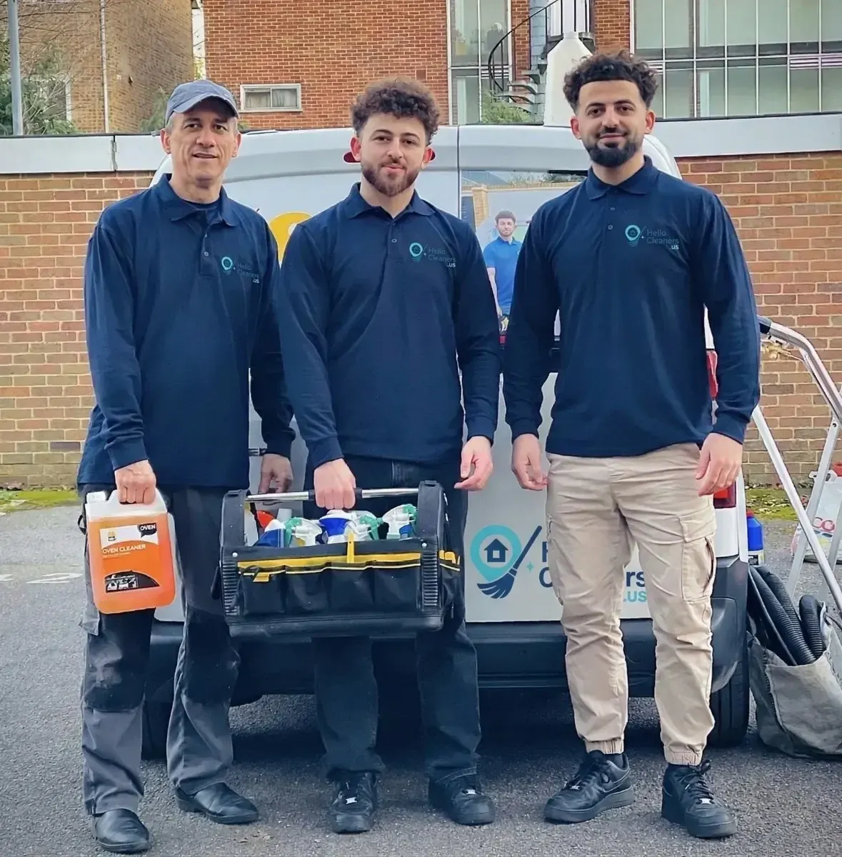 Three Hello Cleaners team members
