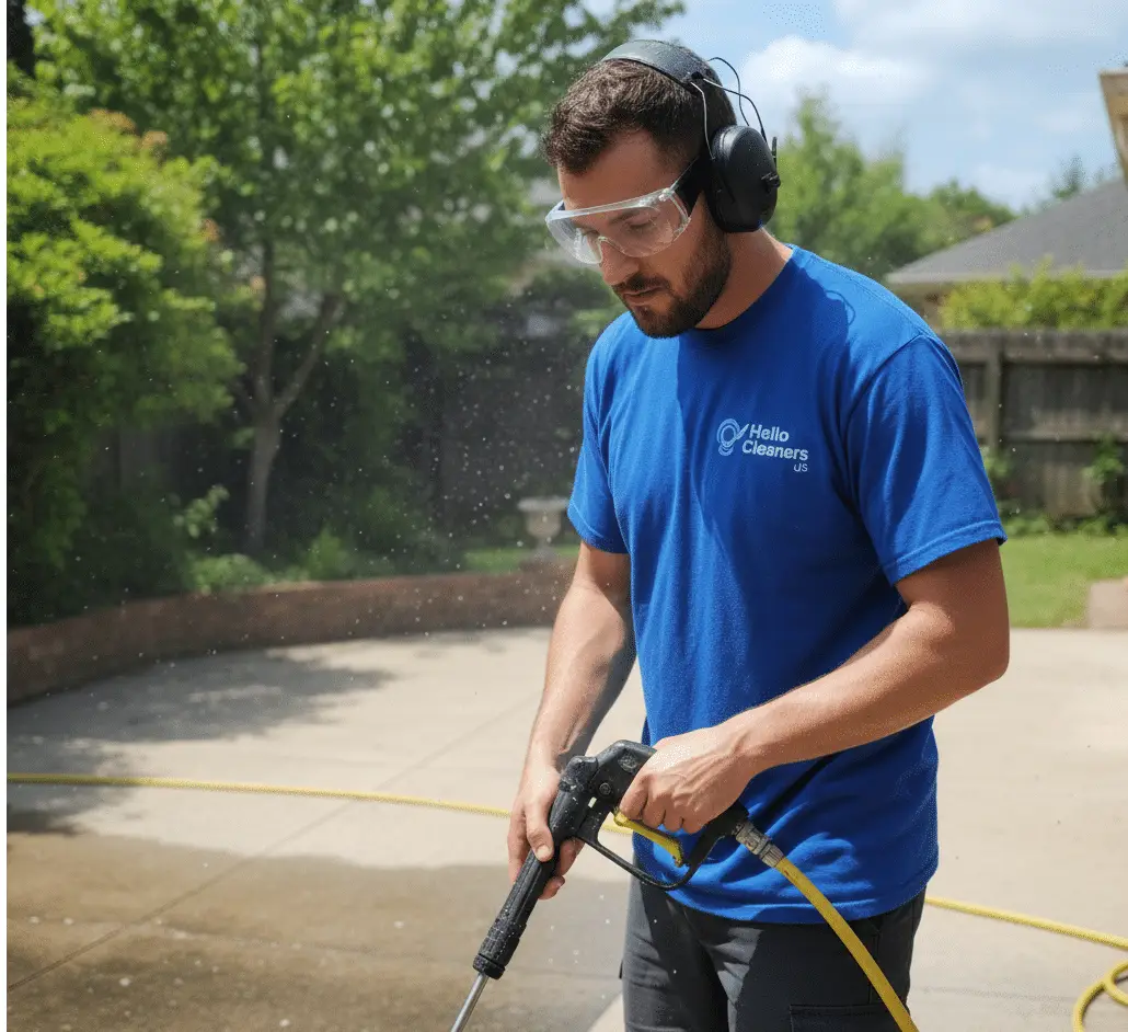 Jet washing an exterior surface