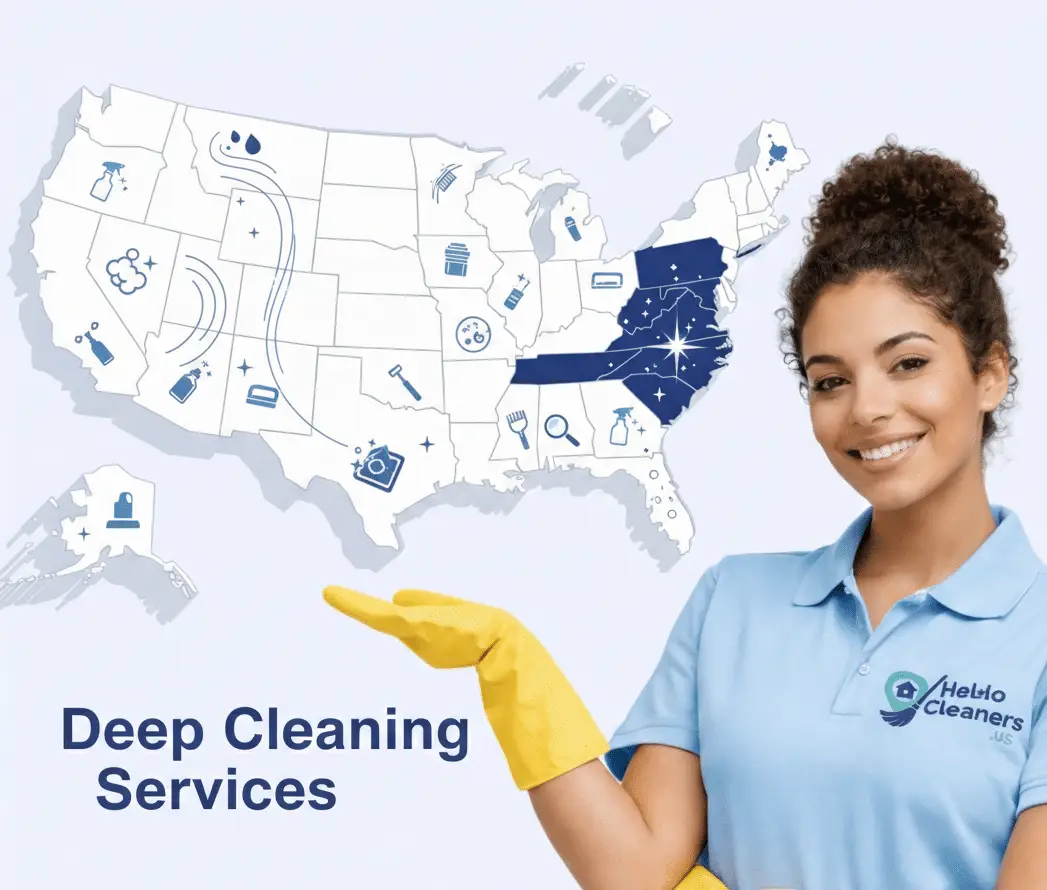 Deep cleaning in a bright home interior