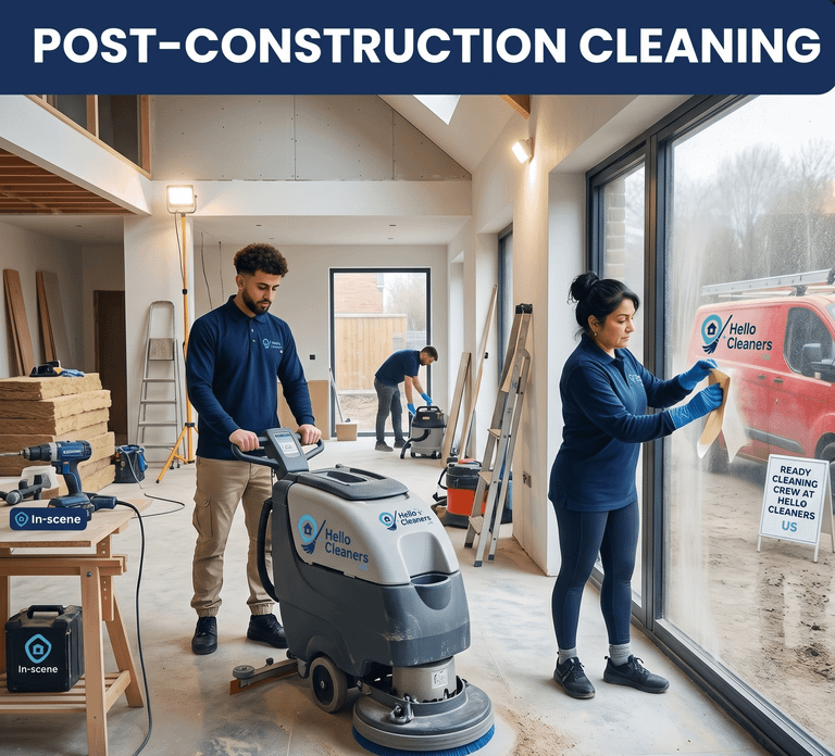 Post-construction cleaning by Hello Cleaners